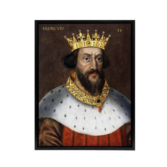 "Artery8 King Henry I Of England Royal Portrait Framed Canvas Wall Art Print - Size: W12"" x H16""" - image 1