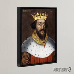 "Artery8 King Henry I Of England Royal Portrait Framed Canvas Wall Art Print - Size: W12"" x H16""" - thumbnail 2
