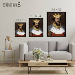 "Artery8 King Henry I Of England Royal Portrait Framed Canvas Wall Art Print - Size: W12"" x H16""" - thumbnail 4