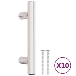 Berkfield Home Cabinet Handles 10 pcs Silver 64 mm Stainless Steel - thumbnail 2