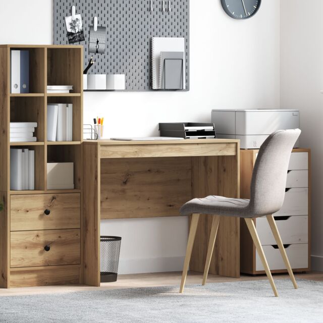 Berkfield Home Writing Desk Artisan Oak Engineered Wood 90 x 50 x 76 cm in Brown - image 1