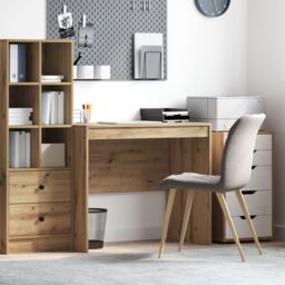Berkfield Home Writing Desk Artisan Oak Engineered Wood 90 x 50 x 76 cm in Brown