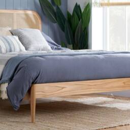 Birlea Rattan Bed Frame Calibra Oak Bedstead in Light Oak - Size: Double - thumbnail 3