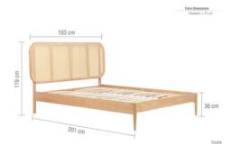 Birlea Rattan Bed Frame Calibra Oak Bedstead in Light Oak - Size: Double - thumbnail 6