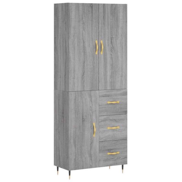Berkfield Home Highboard Grey Sonoma 69.5x34x180 cm Engineered Wood - image 1