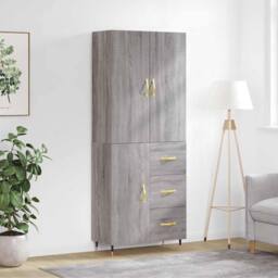 Berkfield Home Highboard Grey Sonoma 69.5x34x180 cm Engineered Wood - thumbnail 2