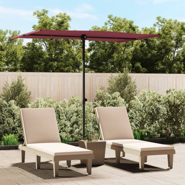 Berkfield Home Outdoor Parasol with Aluminium Pole 2x1.5 m Bordeaux Red - image 1