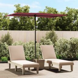 Berkfield Home Outdoor Parasol with Aluminium Pole 2x1.5 m Bordeaux Red - thumbnail 1