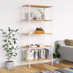 Berkfield Home 5-Tier Shelving Unit White & Oak 80x40x163 cm - Size: 80 x 40 x 163 cm - thumbnail 1