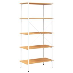 Berkfield Home 5-Tier Shelving Unit White & Oak 80x40x163 cm - Size: 80 x 40 x 163 cm - thumbnail 5