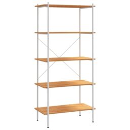 Berkfield Home 5-Tier Shelving Unit White & Oak 80x40x163 cm - Size: 80 x 40 x 163 cm - thumbnail 2
