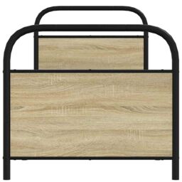 Berkfield Home Bed Frame Without Mattress 75x190 cm Small Single Sonoma Oak Engineered Wood in Brown - thumbnail 4