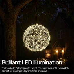 Xmas Haus e 30CM Silver Christmas Hanging Ball - thumbnail 3