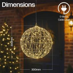 Xmas Haus e 30CM Silver Christmas Hanging Ball - thumbnail 2