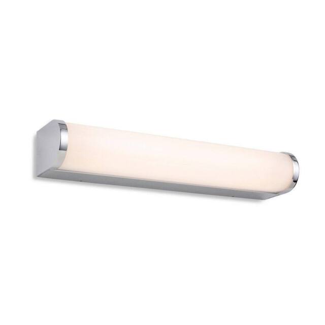 Netlighting Bravo Bathroom LED Wall Light 300mm Chrome with Opal Diffuser IP44 in Grey