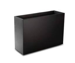 Primrose Tall Zinc Galvanised Trough Planter with Plastic Insert 80cm in Black - thumbnail 1