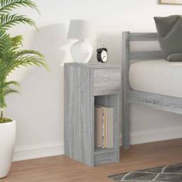 Berkfield Home Bedside Cabinet with Drawer Grey Sonoma 20x36x60 cm - Size: 20 x 36 x 60 cm - thumbnail 3