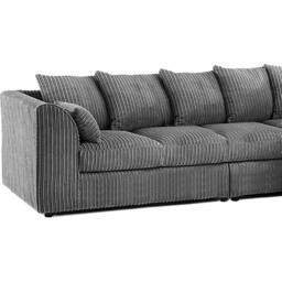 Furniture 786 Palmas Jumbo Cord Fabric 5 seater Right Hand Facing Corner Sofa in Grey - thumbnail 3