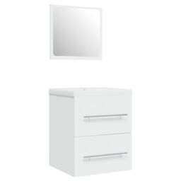 Berkfield Home Sink Cabinet with Built-in Basin White Engineered Wood - thumbnail 4