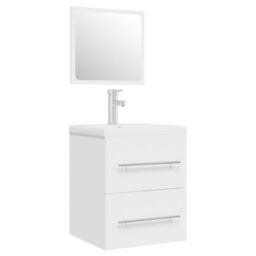 Berkfield Home Sink Cabinet with Built-in Basin White Engineered Wood - thumbnail 2