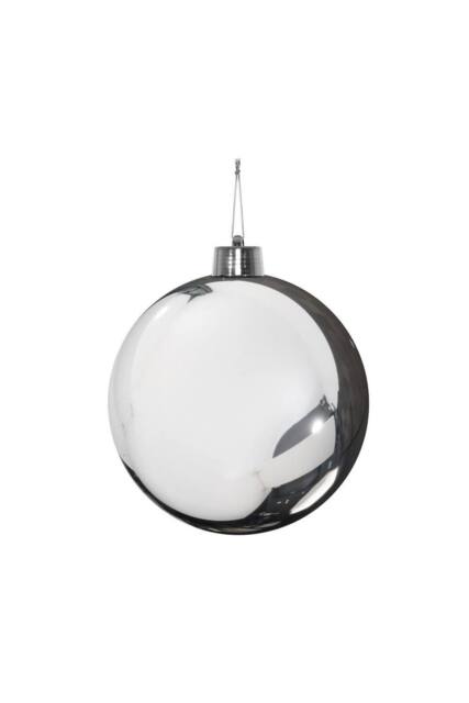 KDMD Silver Shiny Shatterproof Bauble x1 20cm - image 1