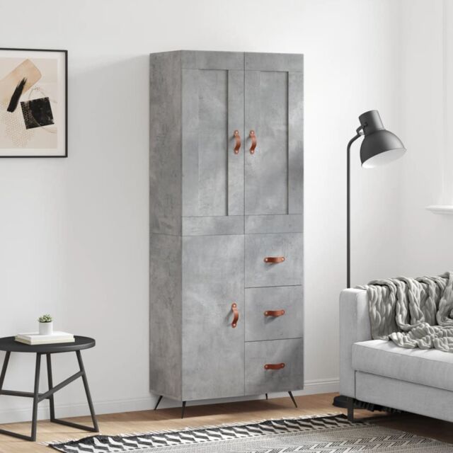 Berkfield Home Highboard Concrete Grey 69.5x34x180 cm Engineered Wood - image 1