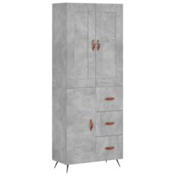 Berkfield Home Highboard Concrete Grey 69.5x34x180 cm Engineered Wood - thumbnail 2