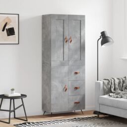 Berkfield Home Highboard Concrete Grey 69.5x34x180 cm Engineered Wood - thumbnail 1