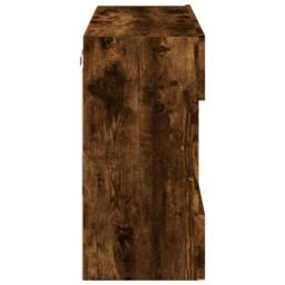 Berkfield Home TV Wall Cabinet with LED Lights Smoked Oak 78.5x30x60.5 cm in Brown - thumbnail 9