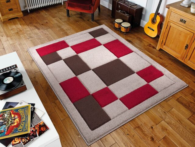 Smart Living Modern Hand Carved Multicolour Soft Thick Area Rug - Havana in Red - Size: 60 cm x 220 cm - image 1
