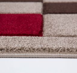Smart Living Modern Hand Carved Multicolour Soft Thick Area Rug - Havana in Red - Size: 60 cm x 220 cm - thumbnail 3