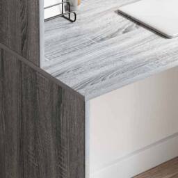Berkfield Home Grey Writing Desk Grey Sonoma Particle board Standard desk size - thumbnail 4