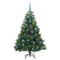 Berkfield Home Artificial Christmas Tree with 150 LEDs Green 150 cm PE & PVC - thumbnail 4