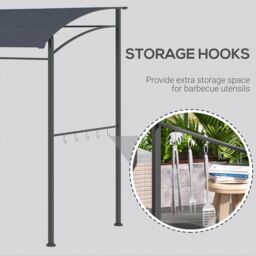 OUTSUNNY 2.2 x 1.5 m BBQ Gazebo Tent Sun Shade with Canopy in Dark Grey - thumbnail 5