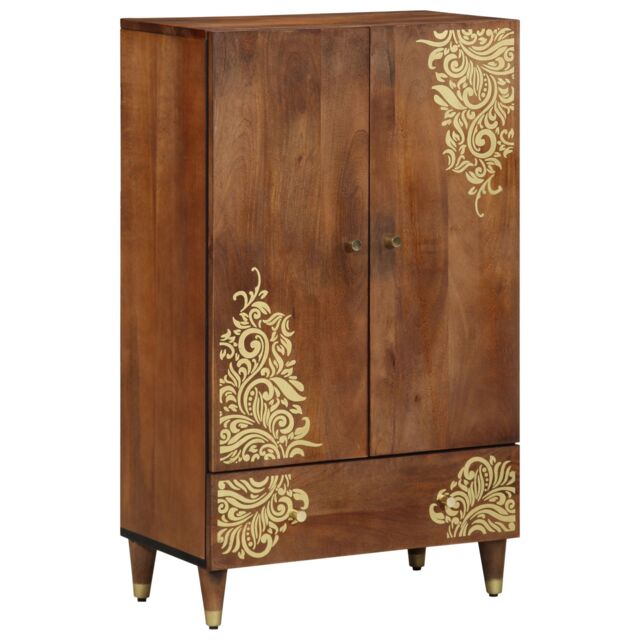 Berkfield Home Highboard 60x33x100 cm Solid Wood Mango in Brown - Size: 60 x 33 x 100 cm - image 1