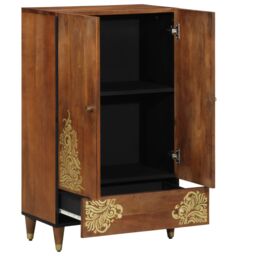 Berkfield Home Highboard 60x33x100 cm Solid Wood Mango in Brown - Size: 60 x 33 x 100 cm - thumbnail 2
