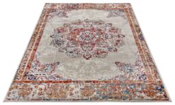 THE RUGS Orient Maderno Medallion Polypropylene Rug 0.8 cm Pile Durable in Cream - Size: 80 cm x 240 cm - thumbnail 3