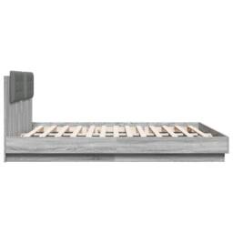Berkfield Home Bed Frame with LED without Mattress Grey Sonoma 160x200 cm - thumbnail 7