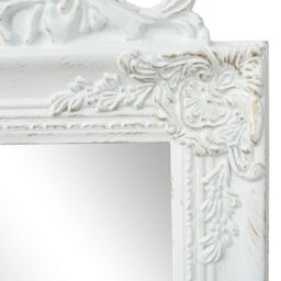 Berkfield Home Free-Standing Mirror Baroque Style 160x40 cm White - thumbnail 3