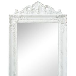 Berkfield Home Free-Standing Mirror Baroque Style 160x40 cm White - thumbnail 2