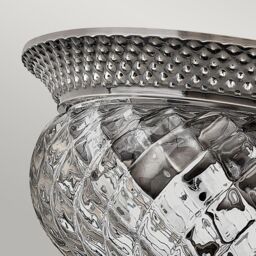 Netlighting Plantation 2 Light Small Semi Flush Ceiling Light Polished Antique Nickel E27 in Grey - thumbnail 2