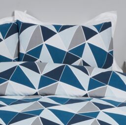 Rapport Home Leo Polycotton Duvet Cover Set With Pillowcase in Navy - Size: Double - thumbnail 2