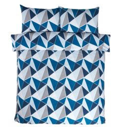 Rapport Home Leo Polycotton Duvet Cover Set With Pillowcase in Navy - Size: Double - thumbnail 3