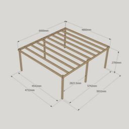 Rutland County Garden Furniture Ltd Garden Pergola 6 Posts - Wood - L480 x W600 x H270 cm - Rustic Brown - thumbnail 4