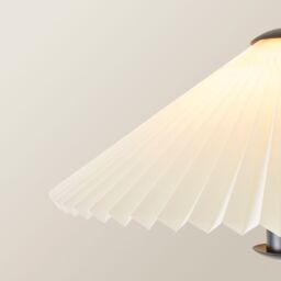ValueLights Wiggle Black Metal Floor Lamp With Origami Pleated Shade - thumbnail 3