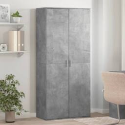 Berkfield Home Shoe Cabinet Concrete Grey 80x39x178 cm Engineered Wood - Size: 80 x 39 x 178 cm - thumbnail 2