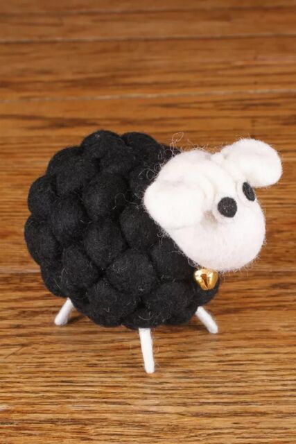 Pachamama Brenda The Black Sheep All Wool Felt Figurine - image 1
