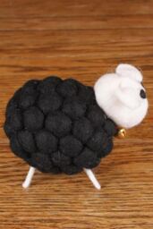 Pachamama Brenda The Black Sheep All Wool Felt Figurine - thumbnail 2