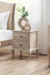 Julian Bowen Camille French Style 2 Drawer Bedside Table in Light Oak - thumbnail 1