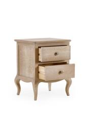 Julian Bowen Camille French Style 2 Drawer Bedside Table in Light Oak - thumbnail 4
